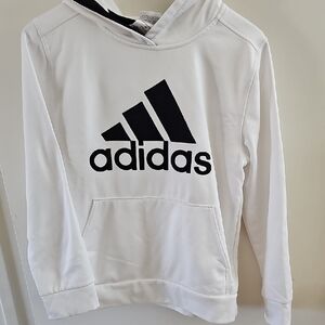 Adidas White Hoodie with Black Emblem